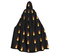 YYHWHJDE Flame Burning In The Darkness Prints Halloween Adult Hooded Cape Men'S And Women'S Clothing Mantle Role-Playing