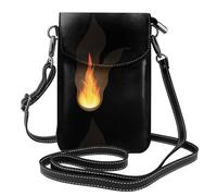 YYHWHJDE Flame Burning In The Darkness Prints Small Leather Women'S Crossbody Flip Phone Bag, Waterproof And Durable