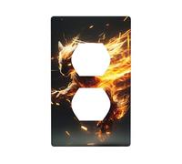 YYHWHJDE Flaming Fox Prints Double Socket Wall Panel Decorative for Residential and Commercial Areas 4.5x2.76in