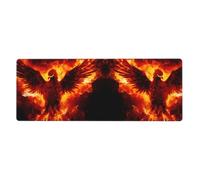 YYHWHJDE Flaming Phoenix Prints Extra Large Mouse Pad Strong Adhesion, Durable, Precise Locking Edge 12x31.5in