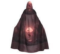 YYHWHJDE Flamingos In The Morning Pattern Halloween Adult Hooded Cape Cloak - Super Large Hooded Cloak No Zipper