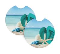YYHWHJDE flip-flops Prints Car Cup Coasters 2-Pack - Premium Neoprene Drink Throws, Protect Cup Holders & Enhance Your Drive - Waterproof, Non-Slip Grip