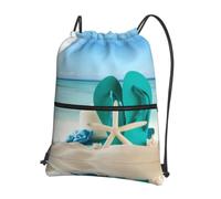 YYHWHJDE flip-flops Prints Drawstring Zipper Backpack - Lightweight Water-Resistant Gym Bag for Travel, Yoga, and Everyday Adventures