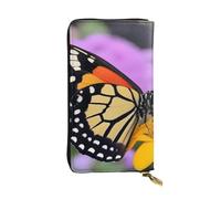 YYHWHJDE Flower Butterfly Picture Quality Leather Long Clutch Wallet Designed for Fashion Girls and Women Stylish 7.48 x 4.13 in