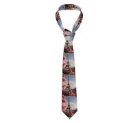 YYHWHJDE Flower Paris Eiffel Tower Pattern Men's tie classic style suit cravat suitable for holidays and work