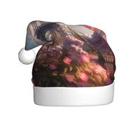 YYHWHJDE Flower Paris Eiffel Tower Prints Christmas Hat for Adult Making It a Fun and Durable Gift for Men and Women