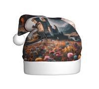 YYHWHJDE Flower Sea Outside the Castle Prints Christmas Hat for Adult quality festive accessory crafted soft, lightweight