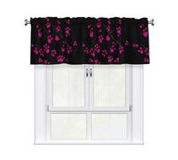 YYHWHJDE Flower Shaped Paw Prints Prints Tier Curtains 54x18 Inch - 100% Polyester Peach Skin Window Layers for Lasting Performance