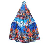 YYHWHJDE Flowers on a stranger's path Printed Halloween Adult Hooded Cloak No Zipper, Comfortable & Durable for Role-Playing