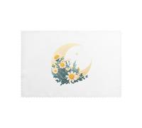 YYHWHJDE Flowers On The Moon Prints Placemats Set of 6 12x18in - Elevate Every Meal with Durable & Customizable Table Layers