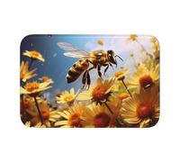 YYHWHJDE flying bees daisy honey Picture Anti slip and thickened floor mat suitable for bathrooms, bedrooms, washable carpet floor mats 16X24 in