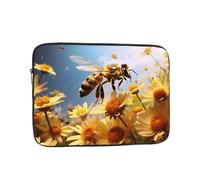 YYHWHJDE Flying Bees Daisy Honey Prints Protective Shockproof Portable Laptop Sleeve Case 13 inch for Men and Women Business Travel, and Office Daily Use
