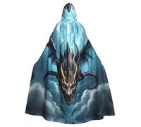 YYHWHJDE Flying Dragon Printing Halloween Adult Hooded Cloak for Parties and Costume Events
