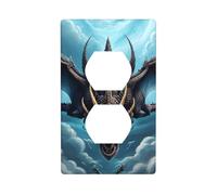 YYHWHJDE Flying Dragon Prints Double Socket Wall Panel Decorative for Residential and Commercial Areas 4.5x2.76in