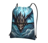 YYHWHJDE Flying Dragon Prints Drawstring Backpack - Lightweight, Waterproof Sport Throw Cover for Gym, Travel & Everyday Essentials