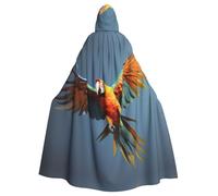 YYHWHJDE flying parrot Prints Halloween Adult Hooded Cloak for Parties and Costumes