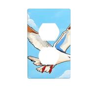 YYHWHJDE Flying Seagulls Picture Double Socket Wall Panel Decorative is Durable and Suitable for Socket Light Switch Accessories 4.5x2.76in