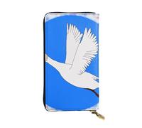 YYHWHJDE Flying White Goose Printing Quality Leather Long Clutch Wallet Designed for Fashion Girls and Women Stylish 7.48 x 4.13 in