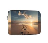 YYHWHJDE Footprints on The Beach Prints Protective Shockproof Portable Laptop Sleeve Case 10 inch for Men and Women Business Travel, and Office Daily Use