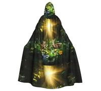 YYHWHJDE Forest Fawn Pattern Halloween Adult Hooded Cape Cloak For Role-Playing, Stage Costumes, Parties Easy Care