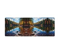 YYHWHJDE Forest Lakes of New Hampshire Picture Extra Large Mouse pad, Computer Office Anti Slip Gaming Keyboard Thickened Version 12x31.5in