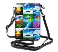 YYHWHJDE Four Elements Prints Small Leather Women'S Crossbody Flip Phone Bag, Waterproof And Durable