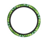 YYHWHJDE Four-Leaf Clover Prints Quality Steering Wheel Grip - Quality Neoprene Cover for Universal Vehicle Protection