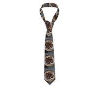 YYHWHJDE Four-leaf grass on coffee Prints Men's Necktie Soft & Comfortable, Non-Deforming, Fade-Resistant, Durable (57X3.1 inch)