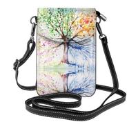 YYHWHJDE Four Seasons Spring Tree PU Leather Crossbody Phone Bag