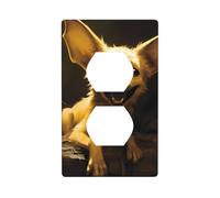 YYHWHJDE Fox Cat with Big Ears Prints Double Socket Wall Panel Decorative for Residential and Commercial Areas 4.5x2.76in
