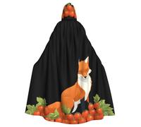 YYHWHJDE Fox Next To Tomatoes Prints Halloween Adult Hooded Cape Men'S And Women'S Clothing Mantle Role-Playing