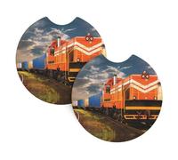 YYHWHJDE Freight Train Prints Car Cup Coasters 2-Pack - The Ideal Housewarming Gift for Car Owners - High-Grade Neoprene Throw, Effortless Style & Protection