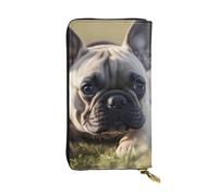 YYHWHJDE French Bulldog Dog Cute Printing Quality Leather Long Clutch Wallet Designed for Fashion Girls and Women Stylish 7.48 x 4.13 in