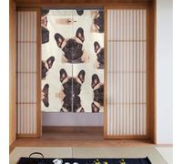 YYHWHJDE French Bulldog Dog Pattern Curtain 2 Pieces Spliced 34x56in for Doors, Windows, Room Separation, Privacy Protection, Sunlight, Wind, Dust Prevention