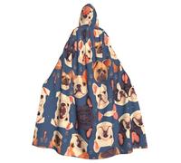 YYHWHJDE french bulldog Picture Halloween Adult Hooded Cloak for Role-Playing, Costumes, and Theme Parties