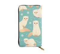 YYHWHJDE French Fashion Model Ferrets Pattern Quality Leather Long Clutch Wallet Designed for Fashion Girls and Women Stylish 7.48 x 4.13 in