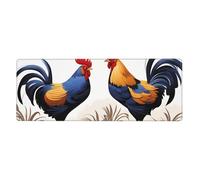 YYHWHJDE French Roosters Pattern Extra Large Mouse Pad, Computer Office Anti Slip Gaming Keyboard Thickened Version 12x31.5in