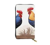YYHWHJDE French Roosters Printing Quality Leather Long Clutch Wallet Designed for Fashion Girls and Women Stylish 7.48 x 4.13 in