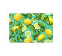 YYHWHJDE Fresh Lemon Green Prints Placemats Set of 6 12x18in - Engineered for Durability & Heat Resistance with Quality Polyester