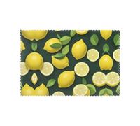 YYHWHJDE Fresh Lemon Green Prints Placemats Set of 6 12x18in - Engineered for Durability & Heat Resistance with Quality Polyester