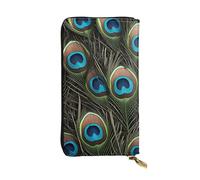 YYHWHJDE Fresh Peacock Printing Quality Leather Long Clutch Wallet Designed for Fashion Girls and Women Stylish 7.48 x 4.13 in