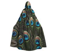 YYHWHJDE Fresh peacock Prints Halloween Adult Hooded Cloak for Parties and Costumes