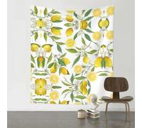 YYHWHJDE Fresh Tropical Lemons Prints 60x51in Wall Tapestry - Dreamy Bohemian Throw Blanket for Bedroom, Dorm Room & Aesthetic Living Space Decor
