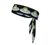YYHWHJDE Frog on a round carpet Pattern Sports headscarf, sweat absorbing and breathable, motion headband, double-sided kerchief