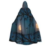 YYHWHJDE Full Moon High In The Sky Pattern Halloween Adult Hooded Cape Cloak - Super Large Hooded Cloak No Zipper