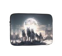 YYHWHJDE Full-Moon Wolves 3D Prints Protective Shockproof Portable Laptop Sleeve Case 17 inch for Men and Women Business Travel, and Office Daily Use