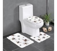 YYHWHJDE Funny Bees Prints 3 Piece Bathroom Rugs Set 24x16in - Plush Microfiber Floor Throw Mats for Absorbent Comfort & Non-Slip Safety