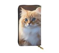 YYHWHJDE Funny Cats and Flowers Picture Leather long clutch wallet Designed for fashion girls and women stylish and personalized 7.48 x 4.13 in, Black, One Size