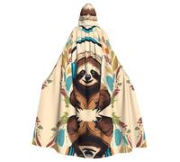 YYHWHJDE funny Cute Animal Sloth Music Picture Halloween Adult Hooded Cloak for Role-Playing, Costumes, and Theme Parties