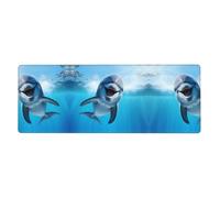 YYHWHJDE Funny Dolphin Looking At You Pattern Extra Large Mouse Pad Strong Adhesion, Durable, Precise Locking Edge 12x31.5in